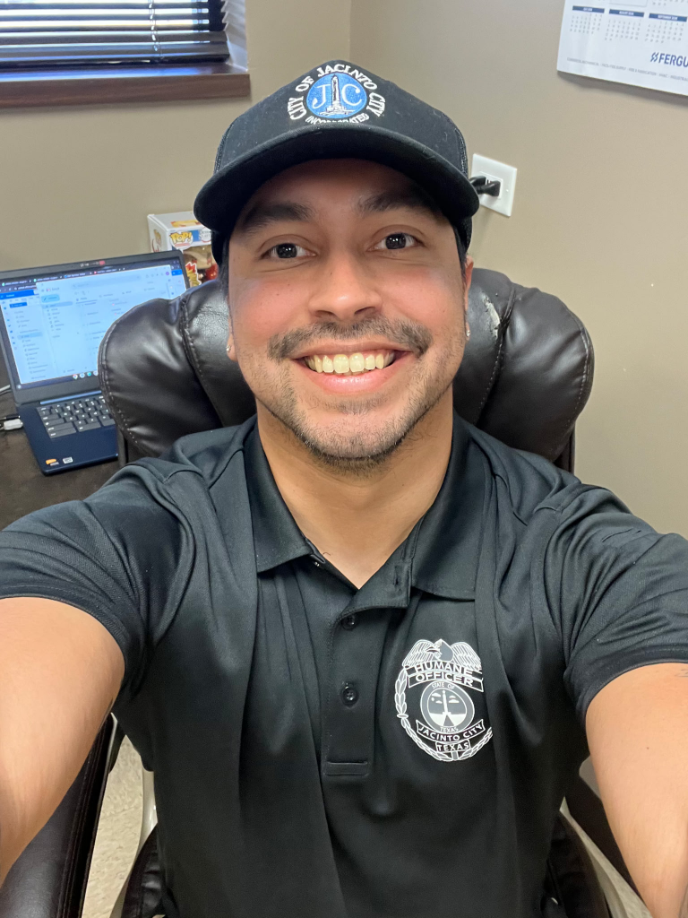 Ray An image of Ray, the Animal Control Officer for Jacinto City, at his desk